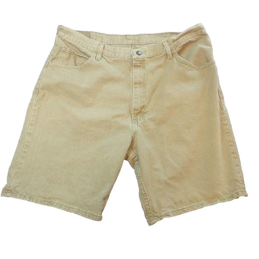 Wrangler Mens Relaxed Fit Denim Shorts Khaki Tan 38 Regular 606W1KH Cotton